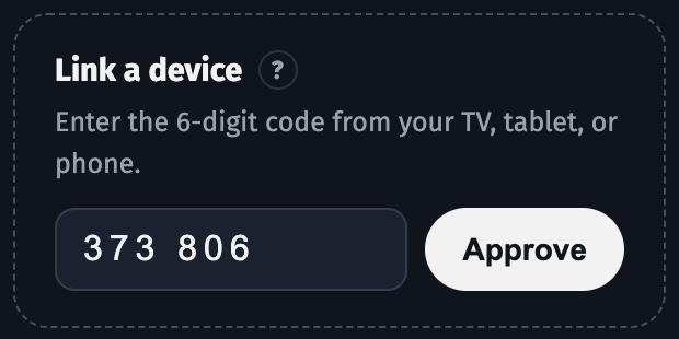 Entering the code under Link a device in the Callie web app